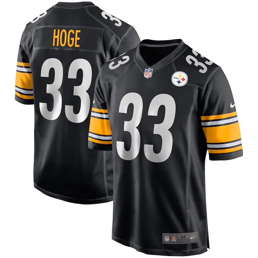 Men Pittsburgh Steelers #33 Merril Hoge Nike Black Game Retired Player NFL Jersey->pittsburgh steelers->NFL Jersey